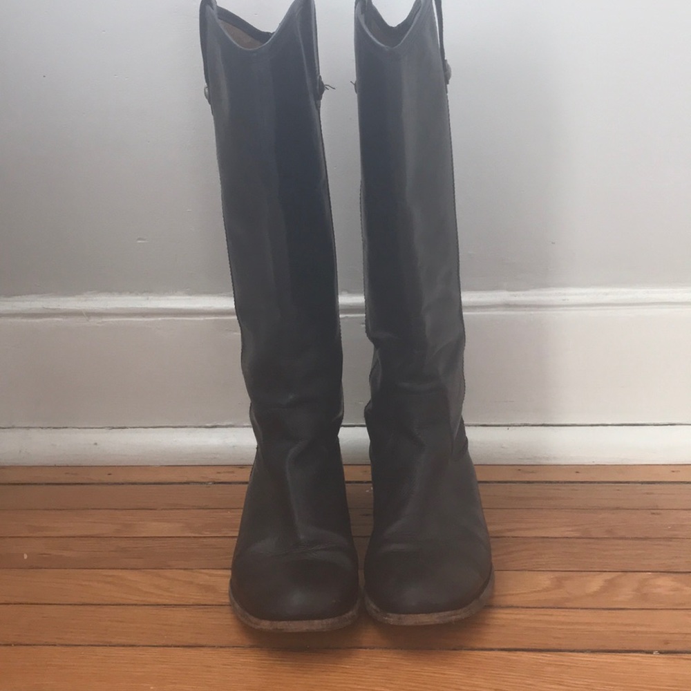 Frye Melissa button black leather boots size 8